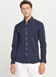 Altınyıldız Classics Comfort Fit Düğmeli Yaka Lacivert Erkek Gömlek ACE020261370_LAC