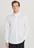 Altınyıldız Classics Slim Fit Düğmeli Yaka Beyaz Erkek Gömlek ACE020261469_BYZ