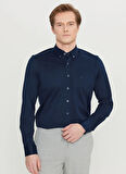 Altınyıldız Classics Slim Fit Düğmeli Yaka Lacivert Erkek Gömlek ACE020261469_LAC