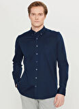 Altınyıldız Classics Slim Fit Düğmeli Yaka Lacivert Erkek Gömlek ACE020261469_LAC