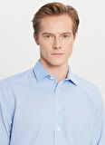 Altınyıldız Classics Tailored Fit Klasik Yaka Mavi - Beyaz Erkek Gömlek ACE020261602_MVB