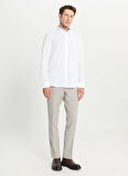 Altınyıldız Classics Tailored Fit Düğmeli Yaka Beyaz Erkek Gömlek ACE020261604_BYZ