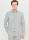 Altınyıldız Classics Tailored Fit Düğmeli Yaka Gri Erkek Gömlek ACE020261599_GRI