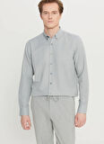 Altınyıldız Classics Tailored Fit Düğmeli Yaka Gri Erkek Gömlek ACE020261599_GRI