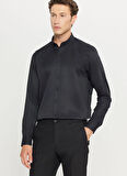 Altınyıldız Classics Tailored Fit Düğmeli Yaka Siyah Erkek Gömlek ACE020261599_SYH