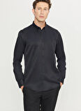 Altınyıldız Classics Tailored Fit Düğmeli Yaka Siyah Erkek Gömlek ACE020261599_SYH