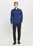 Altınyıldız Classics Tailored Fit İtalyan Yaka Lacivert Erkek Gömlek ACE020261606_LAC