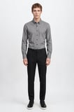 Pamuklu Slim Fit Dar Kesim Düğmeli Yaka Diagonal Desenli Flanel Gömlek