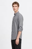 Pamuklu Slim Fit Dar Kesim Düğmeli Yaka Diagonal Desenli Flanel Gömlek