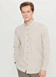 Altınyıldız Classics Slim Fit Düğmeli Yaka Bej Erkek Gömlek ACE020261519_BEJ