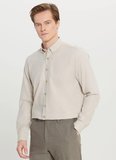 Altınyıldız Classics Slim Fit Düğmeli Yaka Bej Erkek Gömlek ACE020261519_BEJ