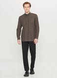 Altınyıldız Classics Kahverengi Erkek Düğmeli Slim Fit Gömlek ACE020261519_KHV