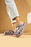Pembe Potin Papyonlu Comfort Taban Eva Kadın Sandalet 001-0333-23