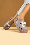 Pembe Potin Papyonlu Comfort Taban Eva Kadın Sandalet 001-0333-23