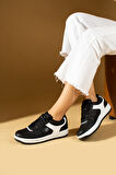 Pembe Potin Bağcıklı Ortopedik Kaymaz Kırılmaz Taban Konforlu Kadın Sneakers 001-2100-Sbeyaz
