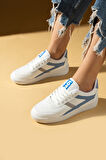 Pembe Potin Bağcıklı Air Taban Kadın Sneakers 001-1002-25Mavi