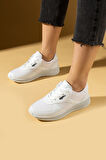 Pembe Potin Fileli Rahat Taban Bağcıklı Comfort Kadın Sneaker 001-1313-25