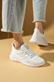 Pembe Potin Esnek Taban Bağcıklı Rahat Kalıp Kadın Sneaker 001-22-25