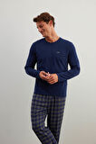 Erkek Pamuklu Uzun Kollu Pijama Üstü