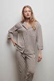 Kadın Pamuklu Uzun Kollu Gömlek Pijama Üstü