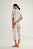 Kadın Pamuklu Kısa Kollu Kapri Pijama Takımı