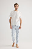 Erkek Pamuklu Kısa Kollu Uzun Pijama Takımı