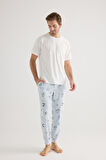 Erkek Pamuklu Kısa Kollu Pijama Üstü