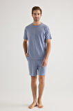 Erkek Pamuklu Kısa Kollu Şortlu Pijama Takımı