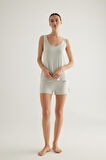 Kadın Viscose Kalın Askılı Şortlu Pijama Takımı