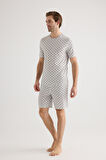 Erkek Modal Kısa Kollu Şortlu Pijama Takımı