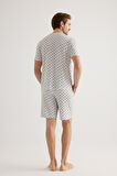 Erkek Modal Kısa Kollu Şortlu Pijama Takımı