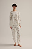 Kadın Pamuklu Uzun Kollu Pijama Takımı