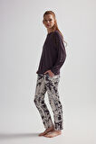 Kadın Modal İki İplik Uzun Reglan Kollu Pijama Takımı