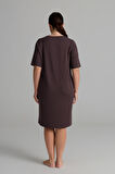 Kadın Plus Size Modal İki İplik Kısa Kollu Elbise