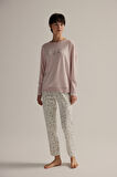 Kadın Pamuklu Uzun Kollu Pijama Takımı