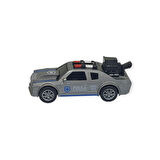 Çek Bırak Metal Küçük Arabalar 8 cm - SH40031 - Gri Polis Arabası