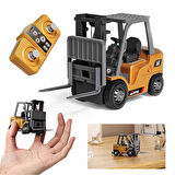 Şarjlı Mini METAL Forklift (Uzaktan Kumandalı) - Kumandadan Hareketli, Gerçekçi İnşaat Deneyimi!