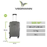 Vegmann Vela Antrasit Orta Boy Valiz