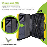 Vegmann Vela Sarı 2'li Valiz Seti Orta Boy ,Kabin Boy