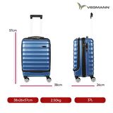 Vegmann Wave Laptop Bölmeli Mavi Kabin Boy Valiz