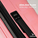 Vegmann Tartılı Scadel Pembe 3 lü Valiz Seti