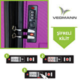Vegmann Polipropilen (PP) Atlas Violet Orta Boy Valiz