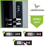 Vegmann Polipropilen (PP) Atlas Gri Orta Boy Valiz