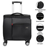Vegmann Carry-on Hostes Pilot Kabin Boy 15-17 inc Uyumlu Laptop Bölmeli Kumaş Valiz