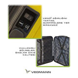 Vegmann Tartılı Scavel Sarı Orta Boy Valiz