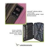 Vegmann Tartılı Scavel Violet Orta Boy Valiz