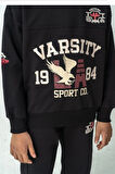 Erkek Çocuk Varsity Baskılı Alt Üst Eşofman Takımı Ak7959