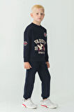 Erkek Çocuk Varsity Baskılı Alt Üst Eşofman Takımı Ak7959