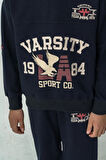Erkek Çocuk Varsity Baskılı Alt Üst Eşofman Takımı Ak7959