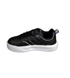 KİNETİX Kadın Siyah Pembe Cilt Kalın Taban Sneaker Spor Ayakkabı